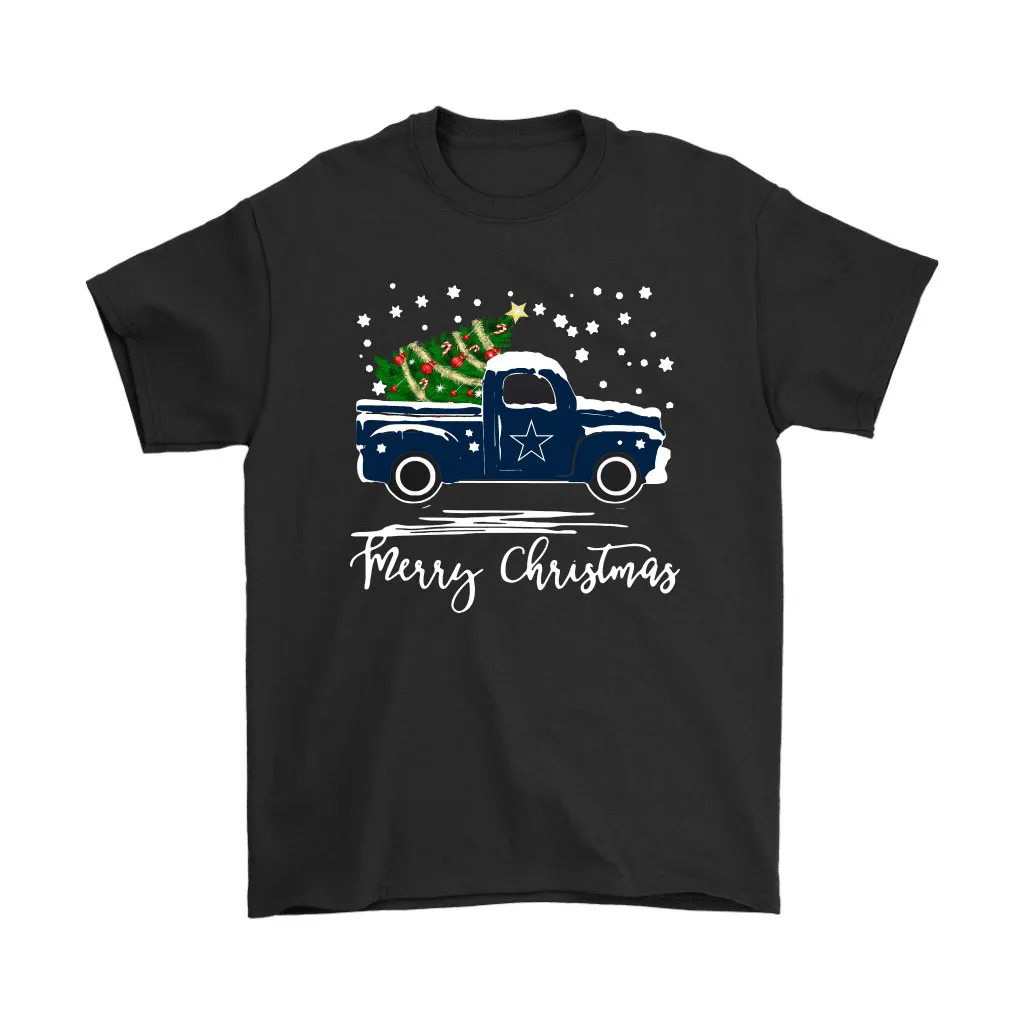 Dallas Cowboys Car With Christmas Tree Merry Christmas Men Women T-shirt, Hoodie, Sweatshirt