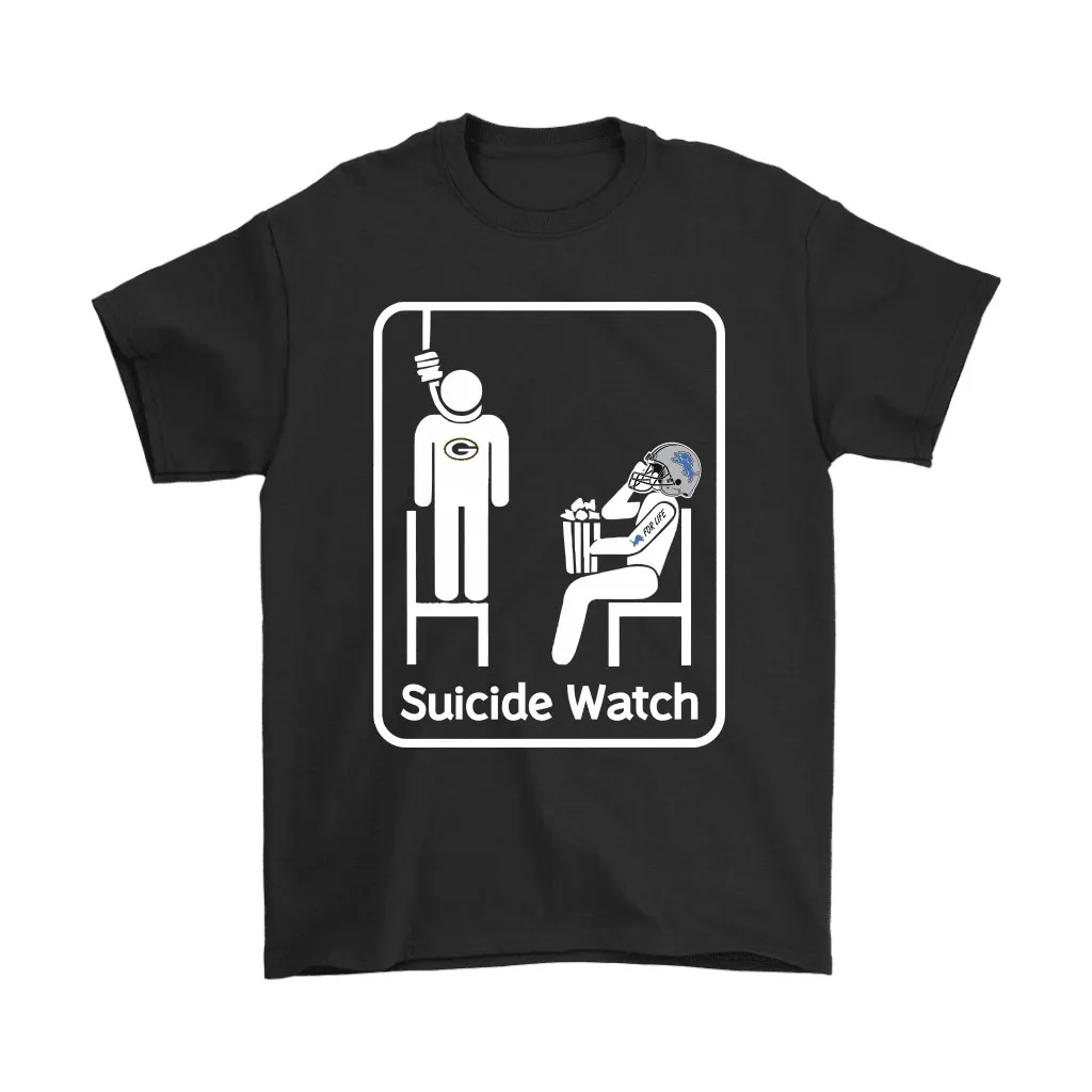 Detroit Lions Suicide Watch With Popcorn Nfl Men Women T-shirt, Hoodie, Sweatshirt