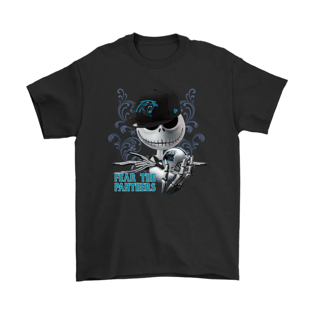 Fear The Carolina Panthers Jack Skellington Nfl Halloween Men Women T-shirt, Hoodie, Sweatshirt