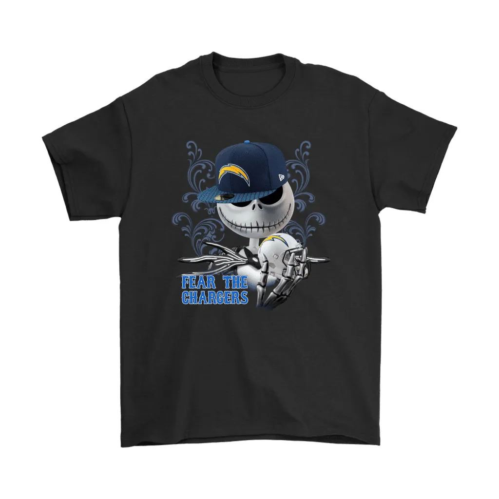 Fear The Los Angeles Chargers Jack Skellington Nfl Halloween Men Women T-shirt, Hoodie, Sweatshirt