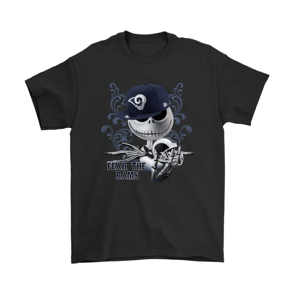 Fear The Los Angeles Rams Jack Skellington Nfl Halloween Men Women T-shirt, Hoodie, Sweatshirt