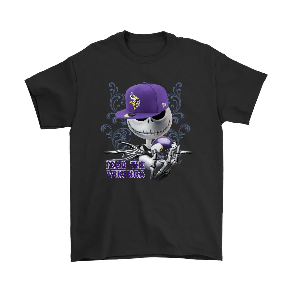 Fear The Minnesota Vikings Jack Skellington Nfl Halloween Men Women T-shirt, Hoodie, Sweatshirt