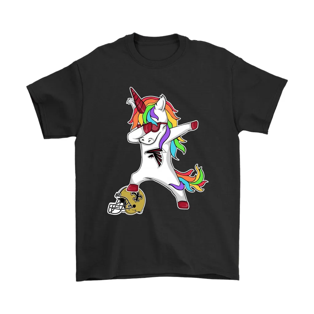 Football Dabbing Unicorn Steps On Helmet Atlanta Falcons Men Women T-shirt, Hoodie, Sweatshirt