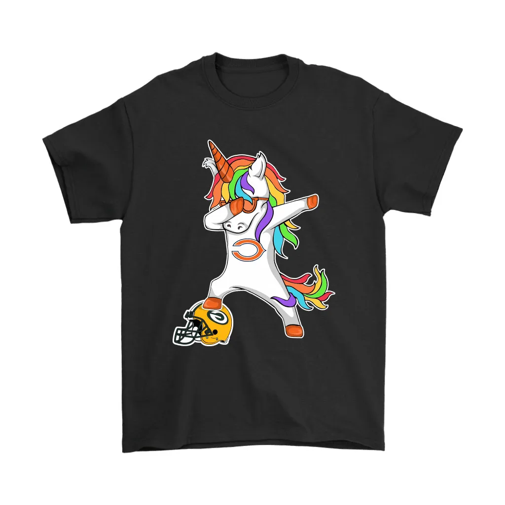 Football Dabbing Unicorn Steps On Helmet Chicago Bears Men Women T-shirt, Hoodie, Sweatshirt