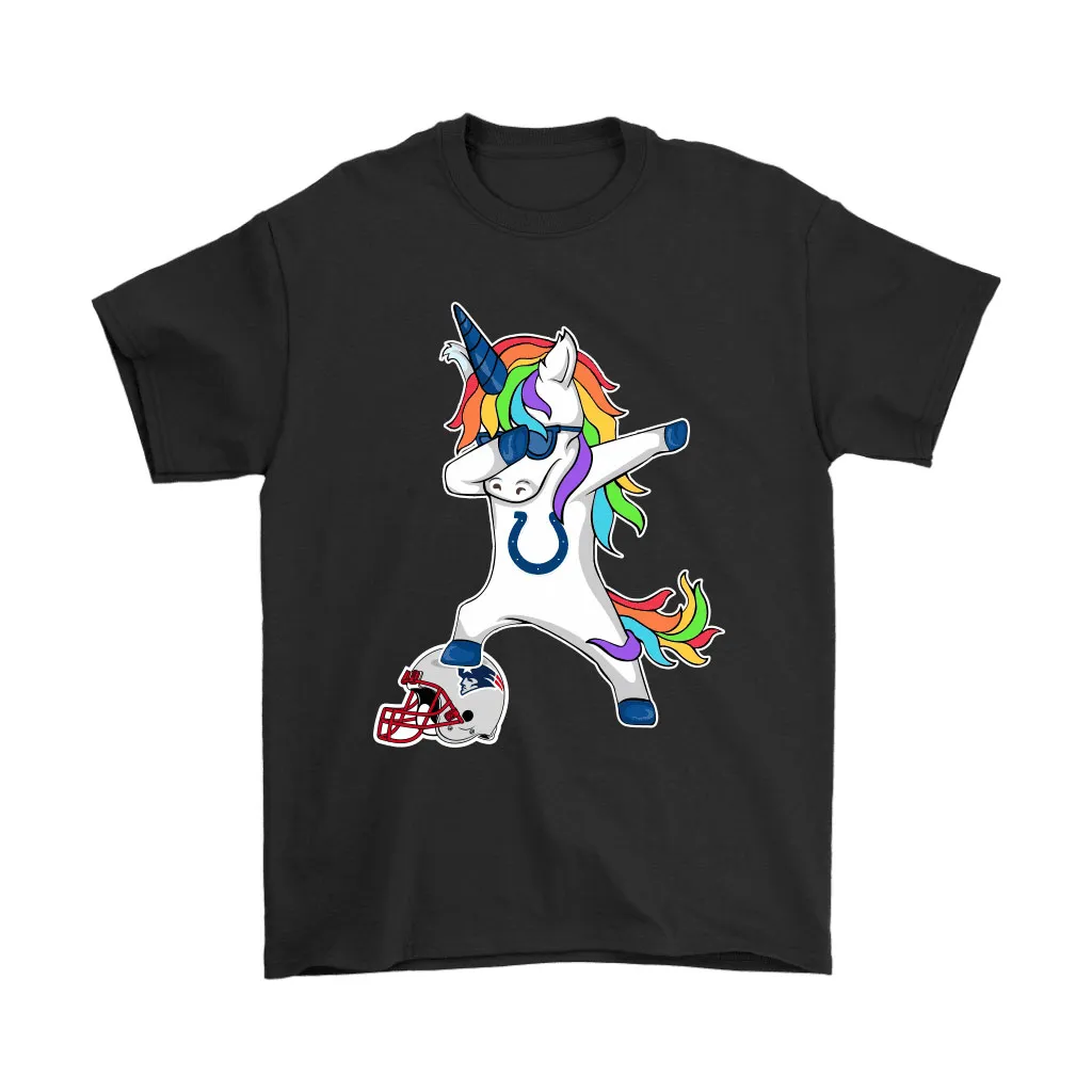 Football Dabbing Unicorn Steps On Helmet Indianapolis Colts Men Women T-shirt, Hoodie, Sweatshirt