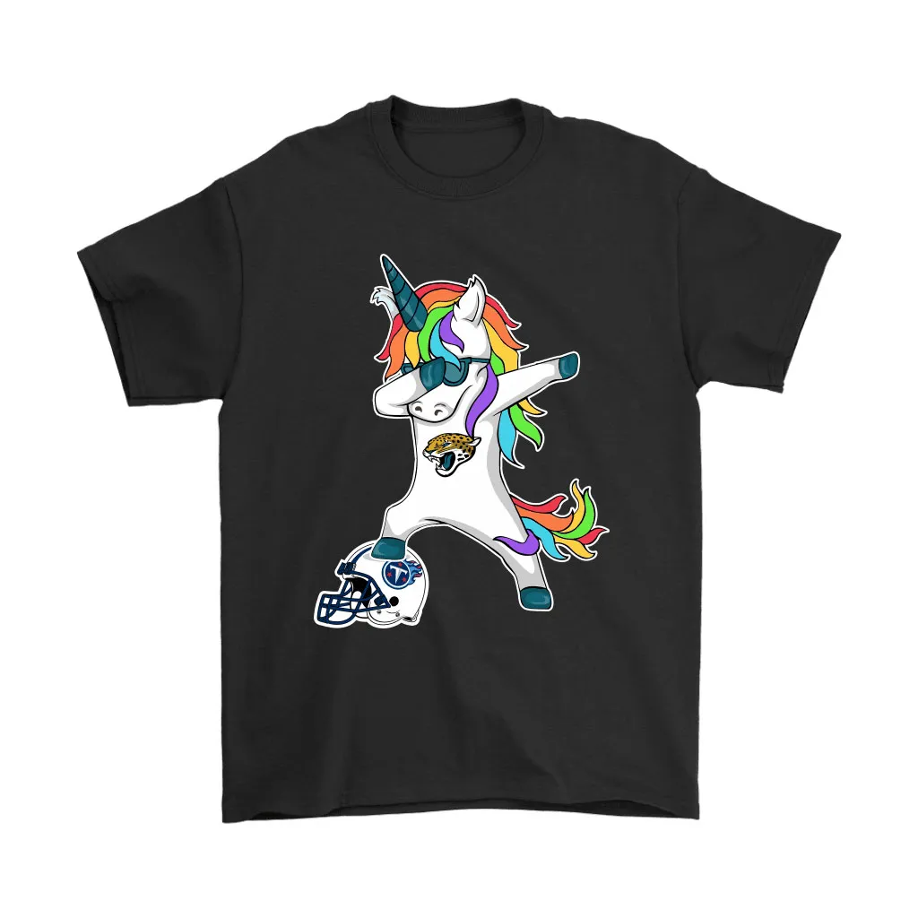 Football Dabbing Unicorn Steps On Helmet Jacksonville Jaguars Men Women T-shirt, Hoodie, Sweatshirt