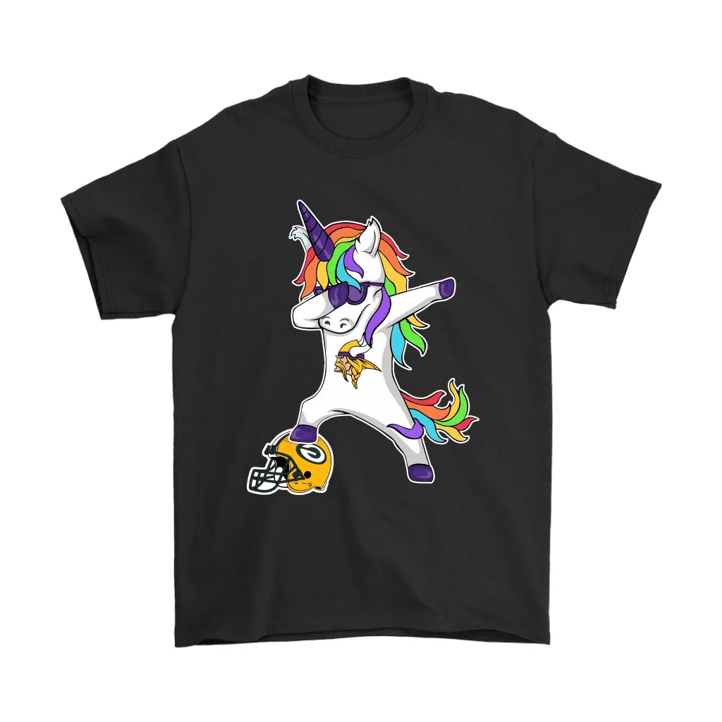 Football Dabbing Unicorn Steps On Helmet Minnesota Vikings Men Women T-shirt, Hoodie, Sweatshirt