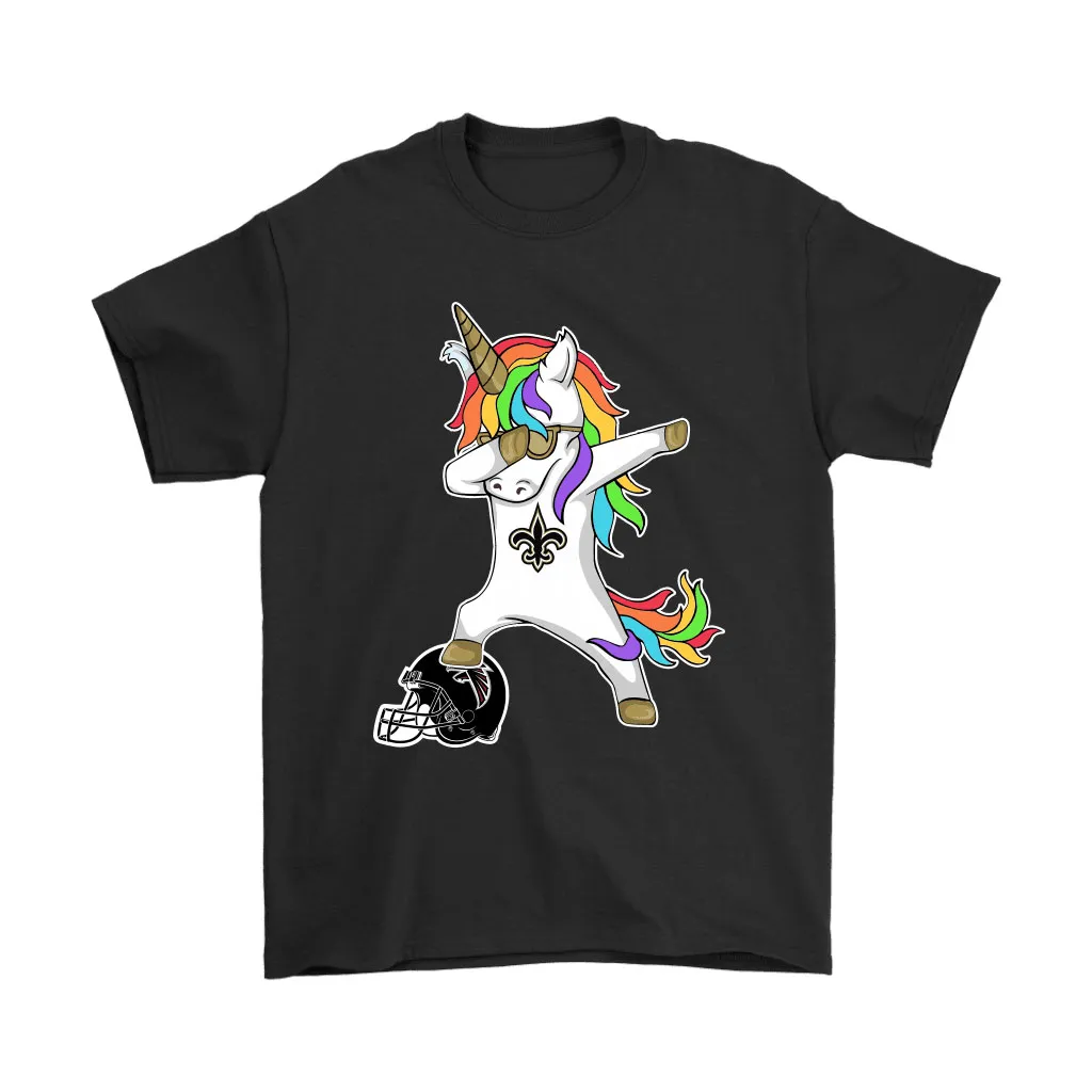 Football Dabbing Unicorn Steps On Helmet New Orleans Saints Men Women T-shirt, Hoodie, Sweatshirt