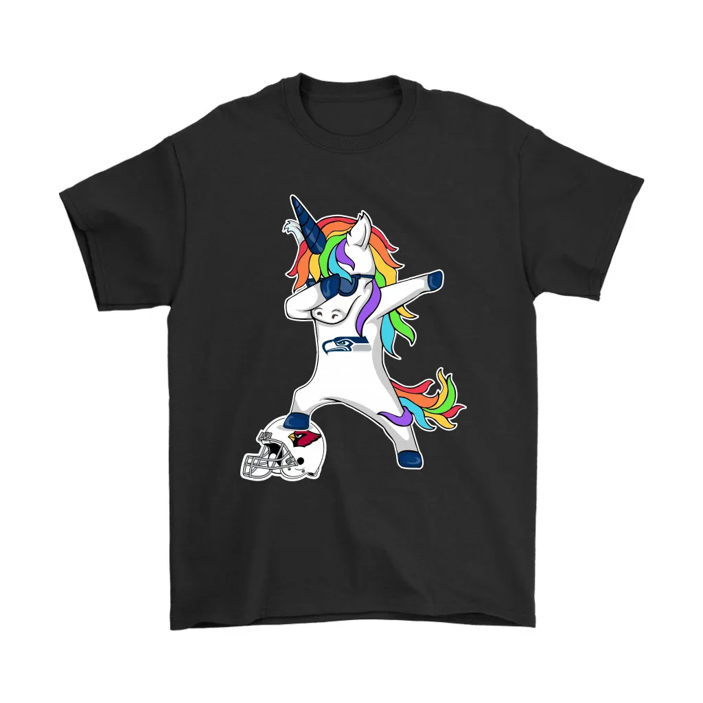 Football Dabbing Unicorn Steps On Helmet Seattle Seahawks Men Women T-shirt, Hoodie, Sweatshirt