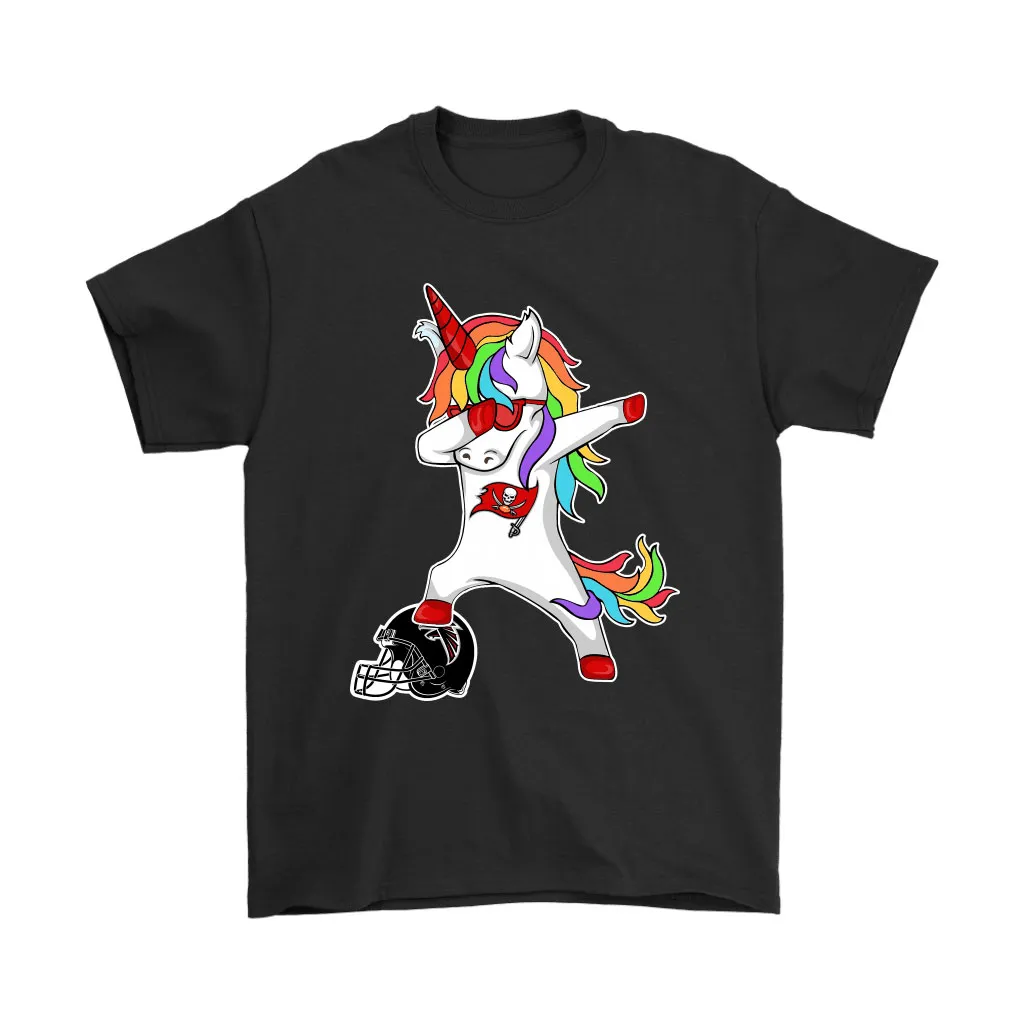 Football Dabbing Unicorn Steps On Helmet Tampa Bay Buccaneers Men Women T-shirt, Hoodie, Sweatshirt