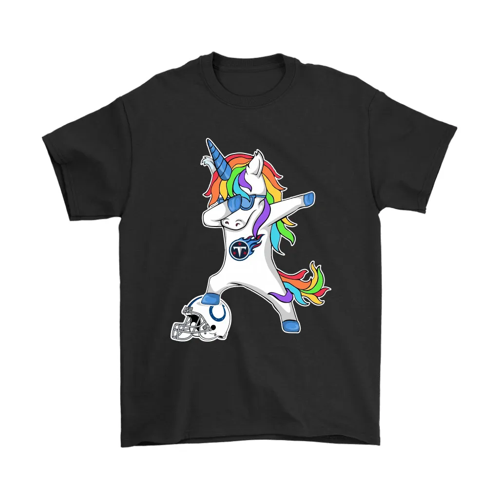 Football Dabbing Unicorn Steps On Helmet Tennessee Titans Men Women T-shirt, Hoodie, Sweatshirt