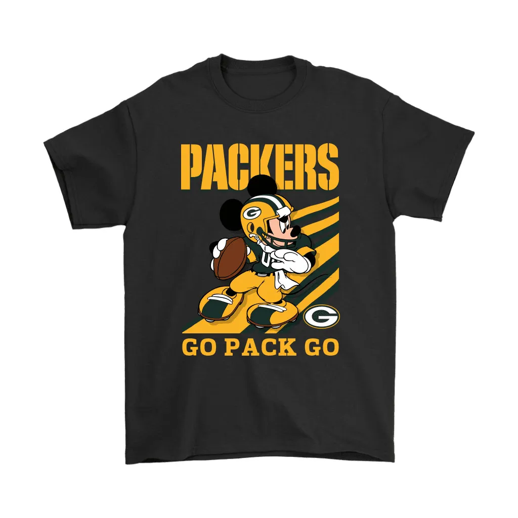 Green Bay Packers Slogan Go Pack Go Mickey Mouse Nfl Men Women T-shirt, Hoodie, Sweatshirt