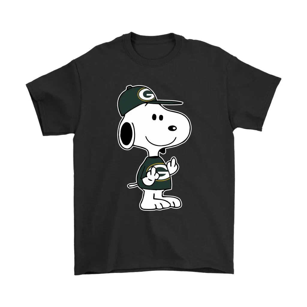 Green Bay Packers Snoopy Double Middle Fingers Fck You Nfl Men Women T-shirt, Hoodie, Sweatshirt