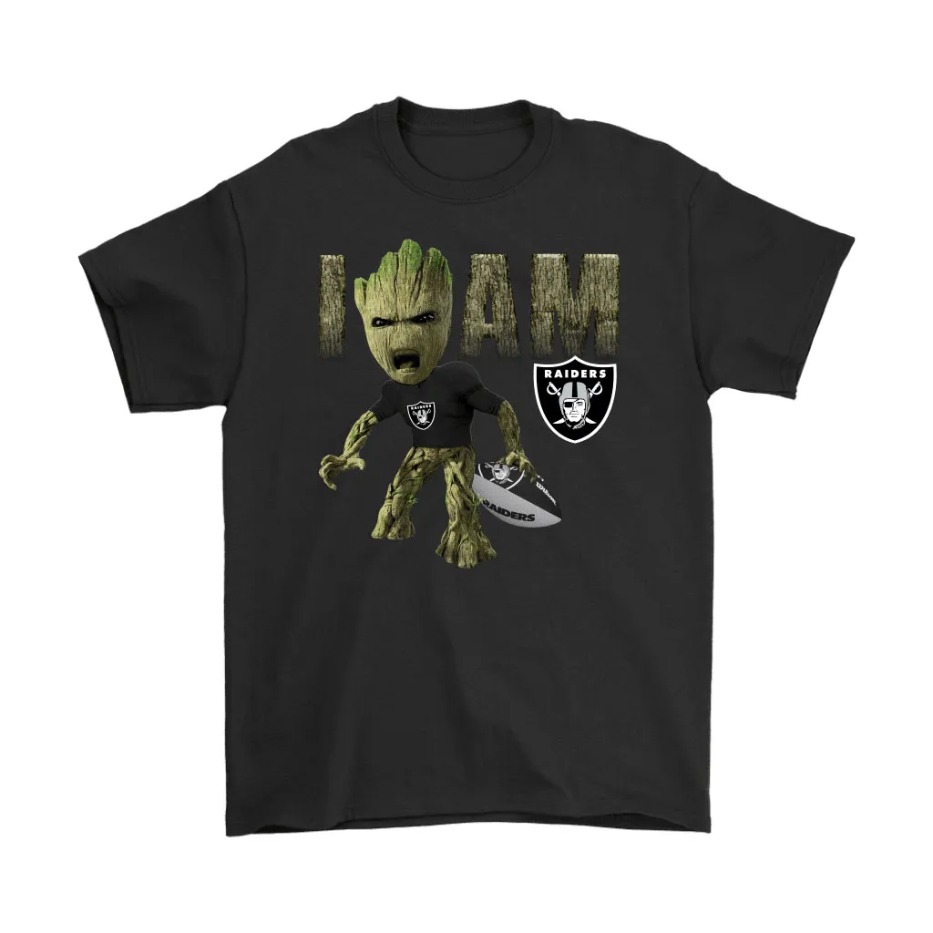 Groot I Am Oakland Raiders Nfl Football Men Women T-shirt, Hoodie, Sweatshirt