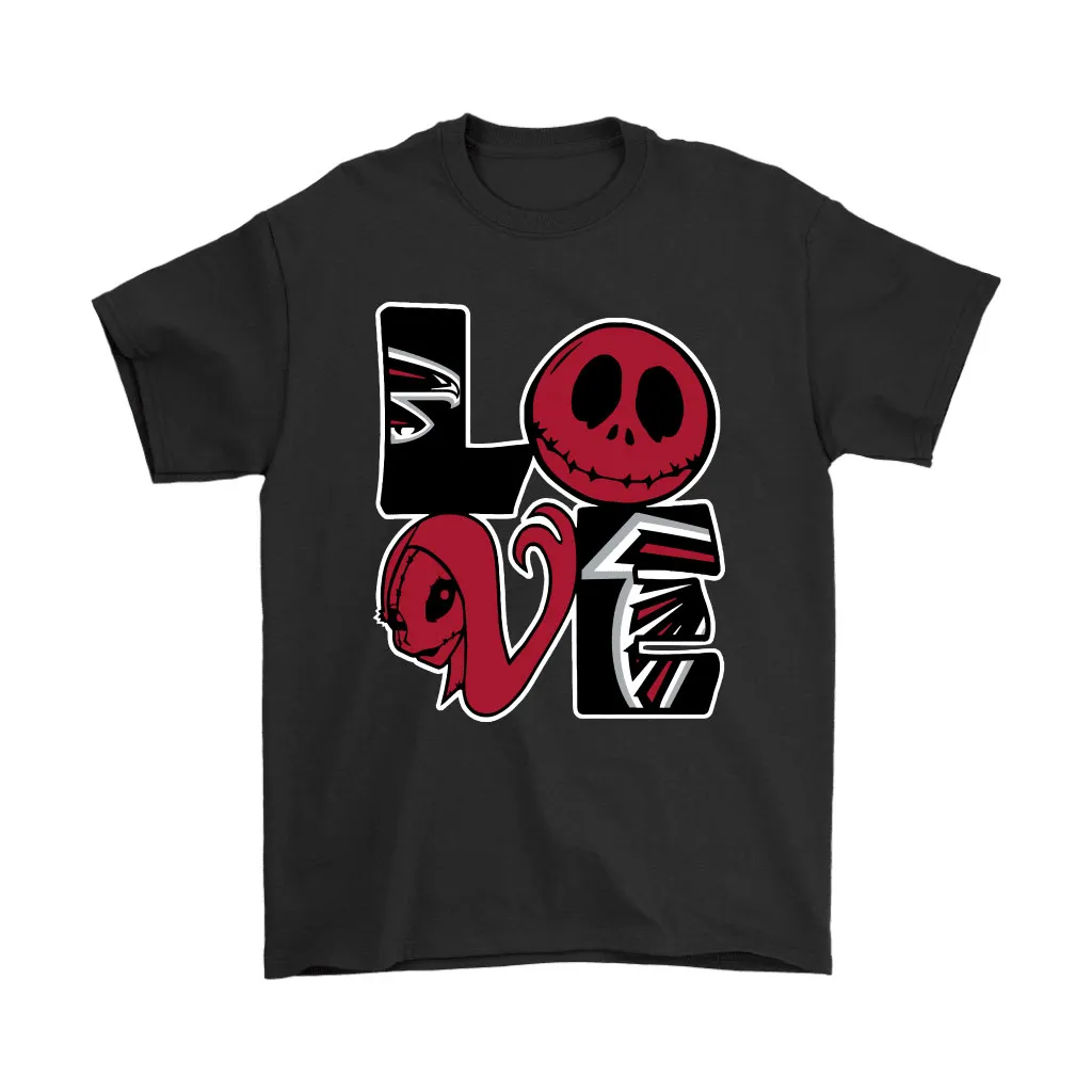 Halloween Jack And Sally Love The Atlanta Falcons Nfl Men Women T-shirt, Hoodie, Sweatshirt