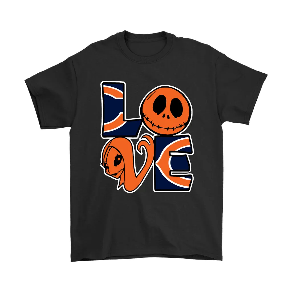 Halloween Jack And Sally Love The Chicago Bears Nfl Men Women T-shirt, Hoodie, Sweatshirt