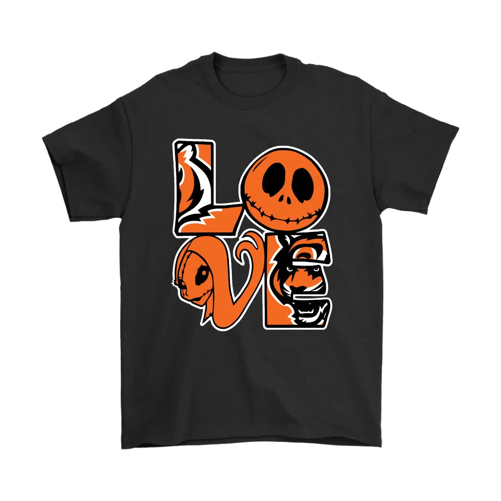 Halloween Jack And Sally Love The Cincinnati Bengals Nfl Men Women T-shirt, Hoodie, Sweatshirt