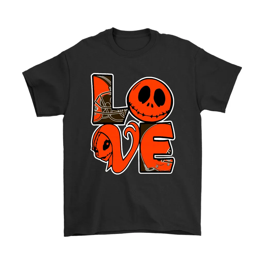 Halloween Jack And Sally Love The Cleveland Browns Nfl Men Women T-shirt, Hoodie, Sweatshirt