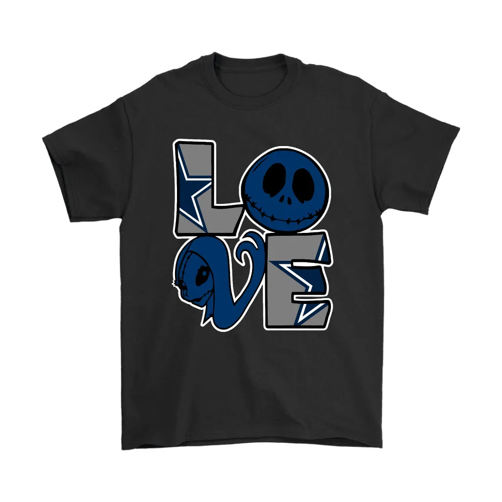 Halloween Jack And Sally Love The Dallas Cowboys Nfl Men Women T-shirt, Hoodie, Sweatshirt