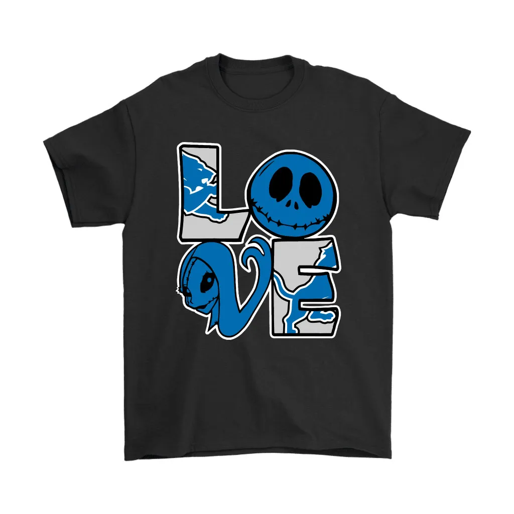 Halloween Jack And Sally Love The Detroit Lions Nfl Men Women T-shirt, Hoodie, Sweatshirt