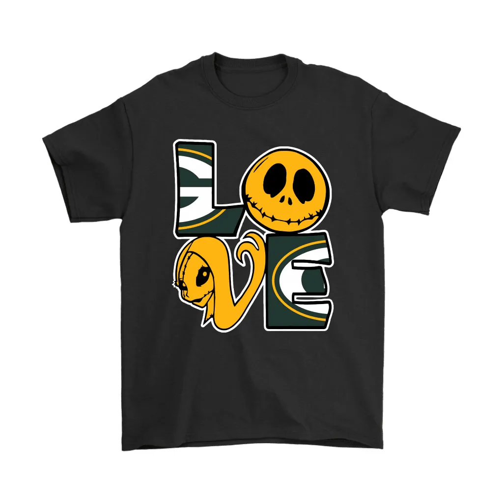 Halloween Jack And Sally Love The Green Bay Packers Nfl Men Women T-shirt, Hoodie, Sweatshirt