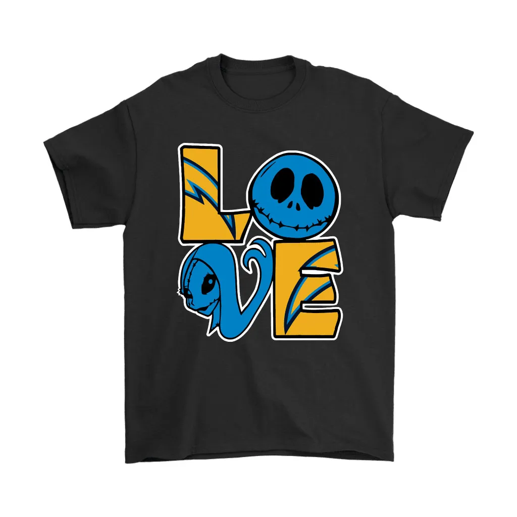 Halloween Jack And Sally Love The Los Angeles Chargers Nfl Men Women T-shirt, Hoodie, Sweatshirt