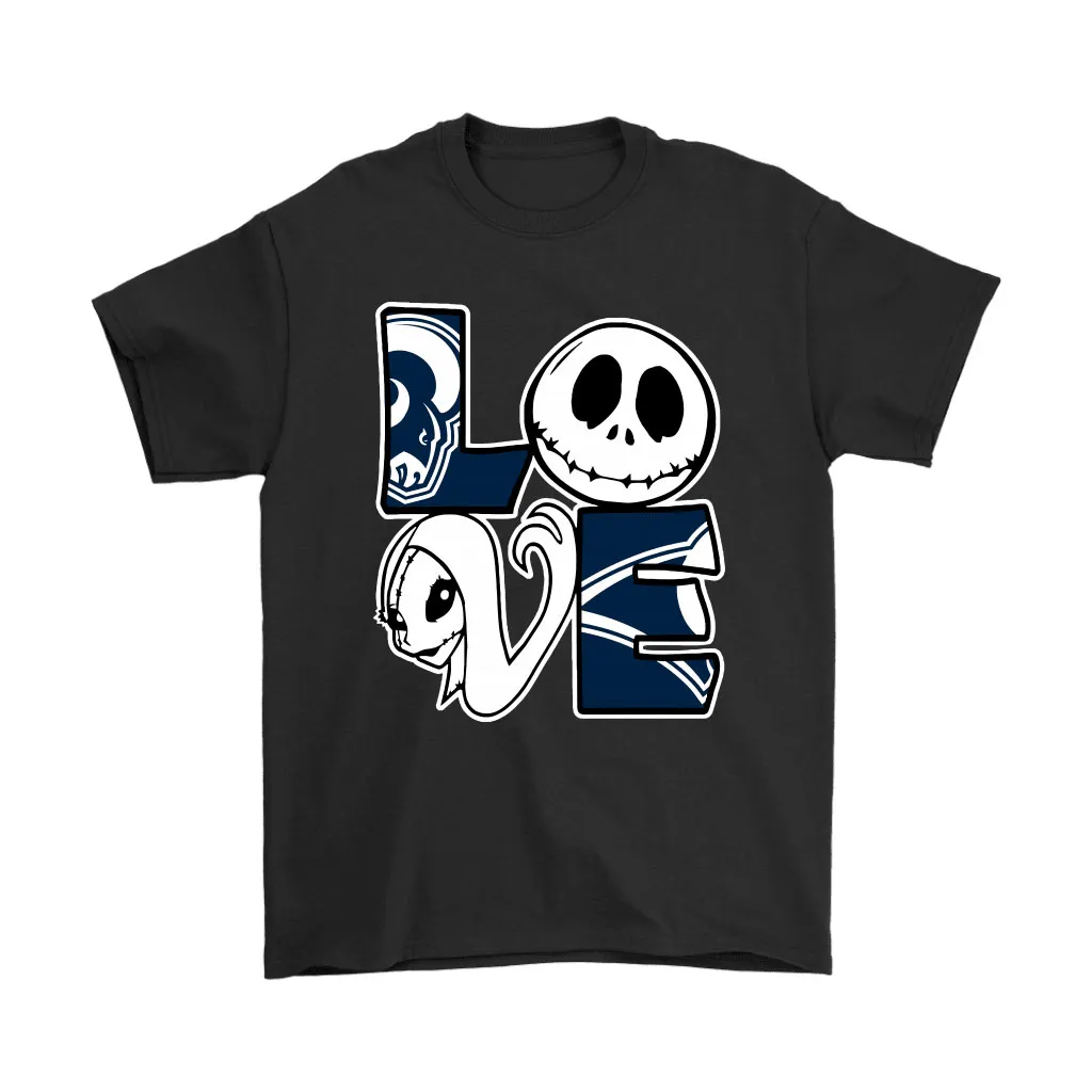 Halloween Jack And Sally Love The Los Angeles Rams Nfl Men Women T-shirt, Hoodie, Sweatshirt