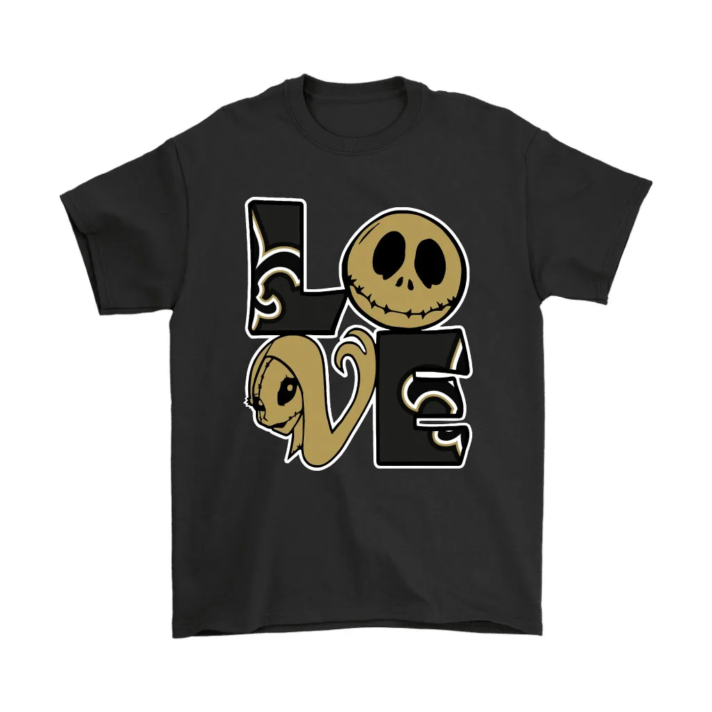 Halloween Jack And Sally Love The New Orleans Saints Nfl Men Women T-shirt, Hoodie, Sweatshirt