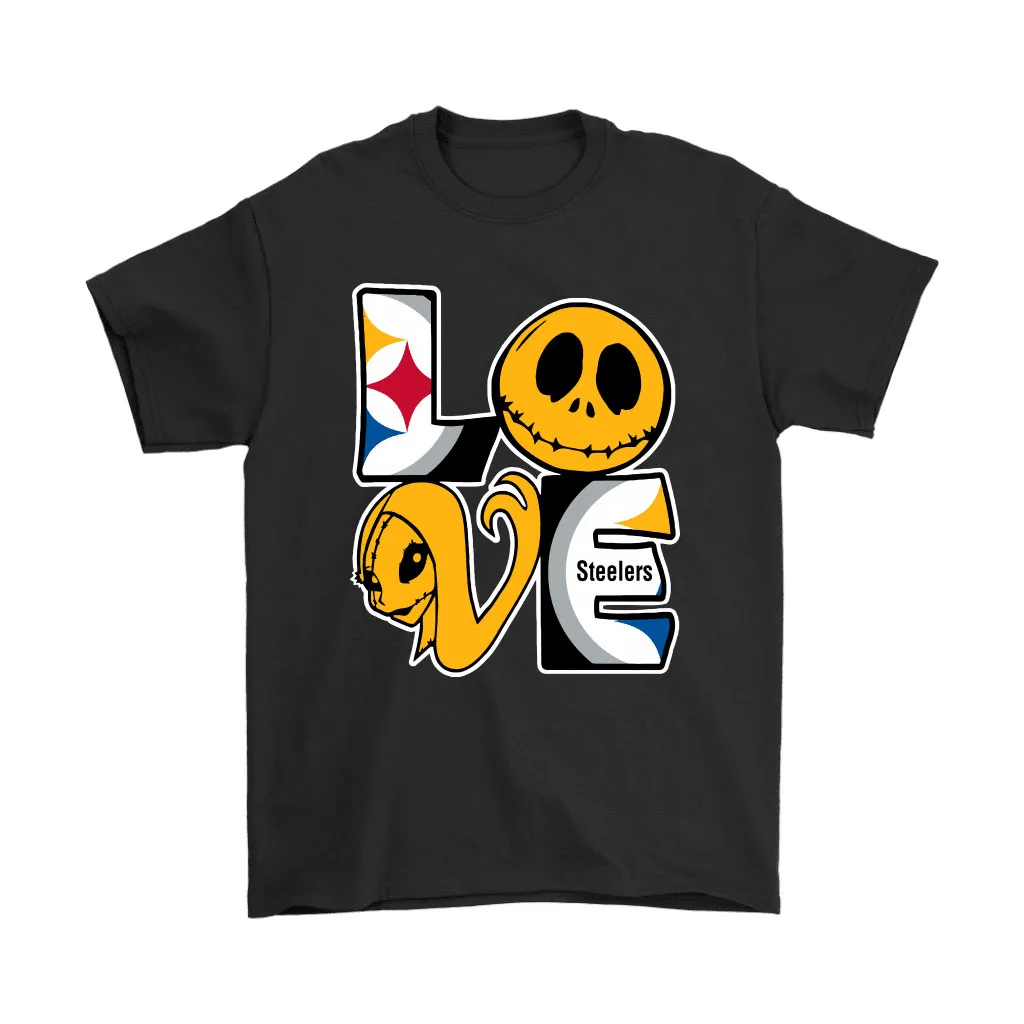 Halloween Jack And Sally Love The Pittsburgh Steelers Nfl Men Women T-shirt, Hoodie, Sweatshirt