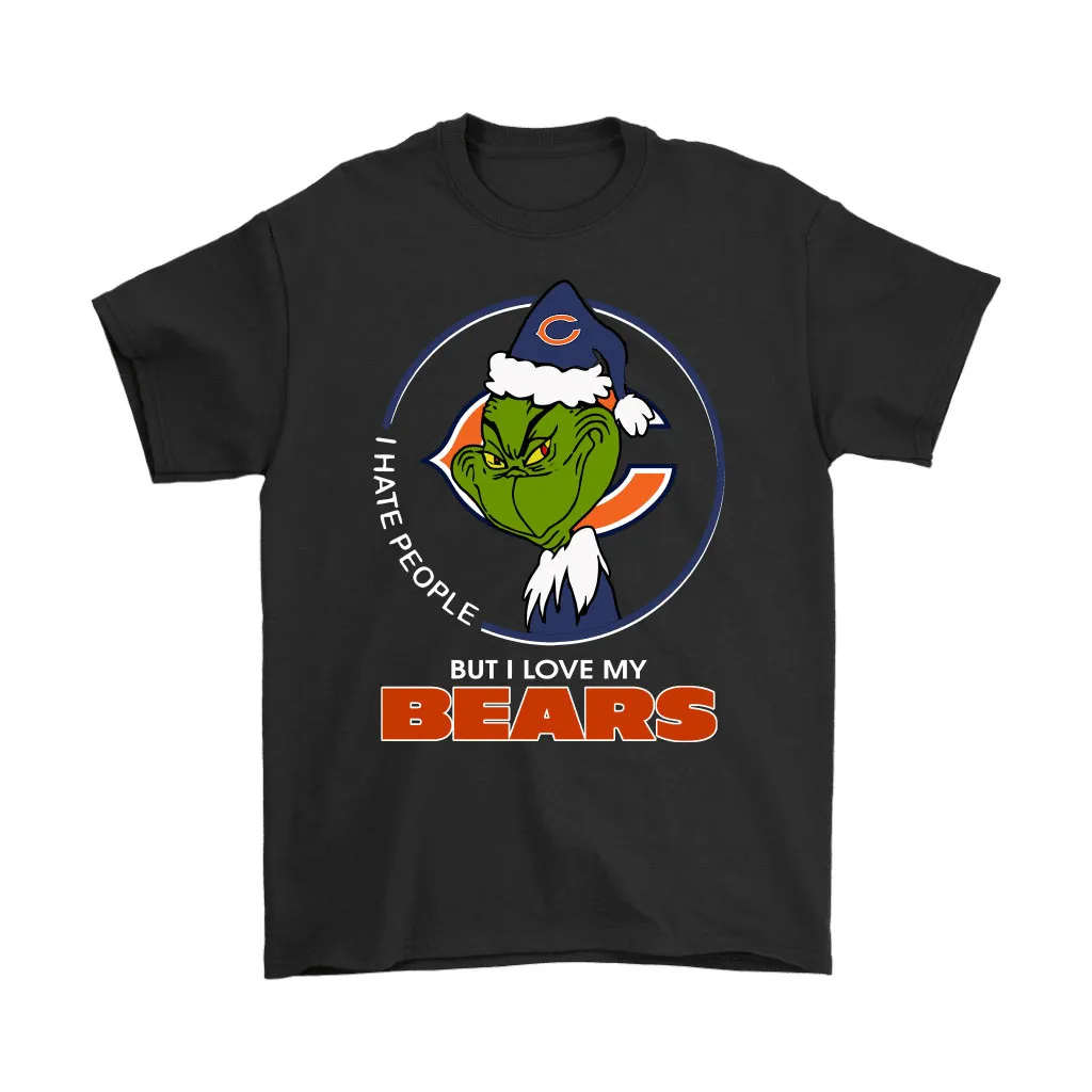 I Hate People But I Love My Chicago Bears Grinch Nfl Men Women T-shirt, Hoodie, Sweatshirt