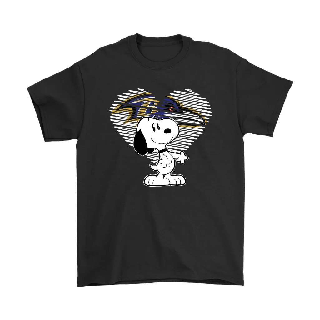 I Love Baltimore Ravens Snoopy In My Heart Nfl Men Women T-shirt, Hoodie, Sweatshirt