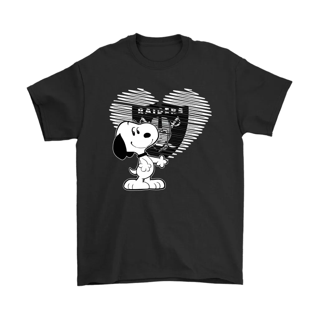 I Love Oakland Raiders Snoopy In My Heart Nfl Men Women T-shirt, Hoodie, Sweatshirt