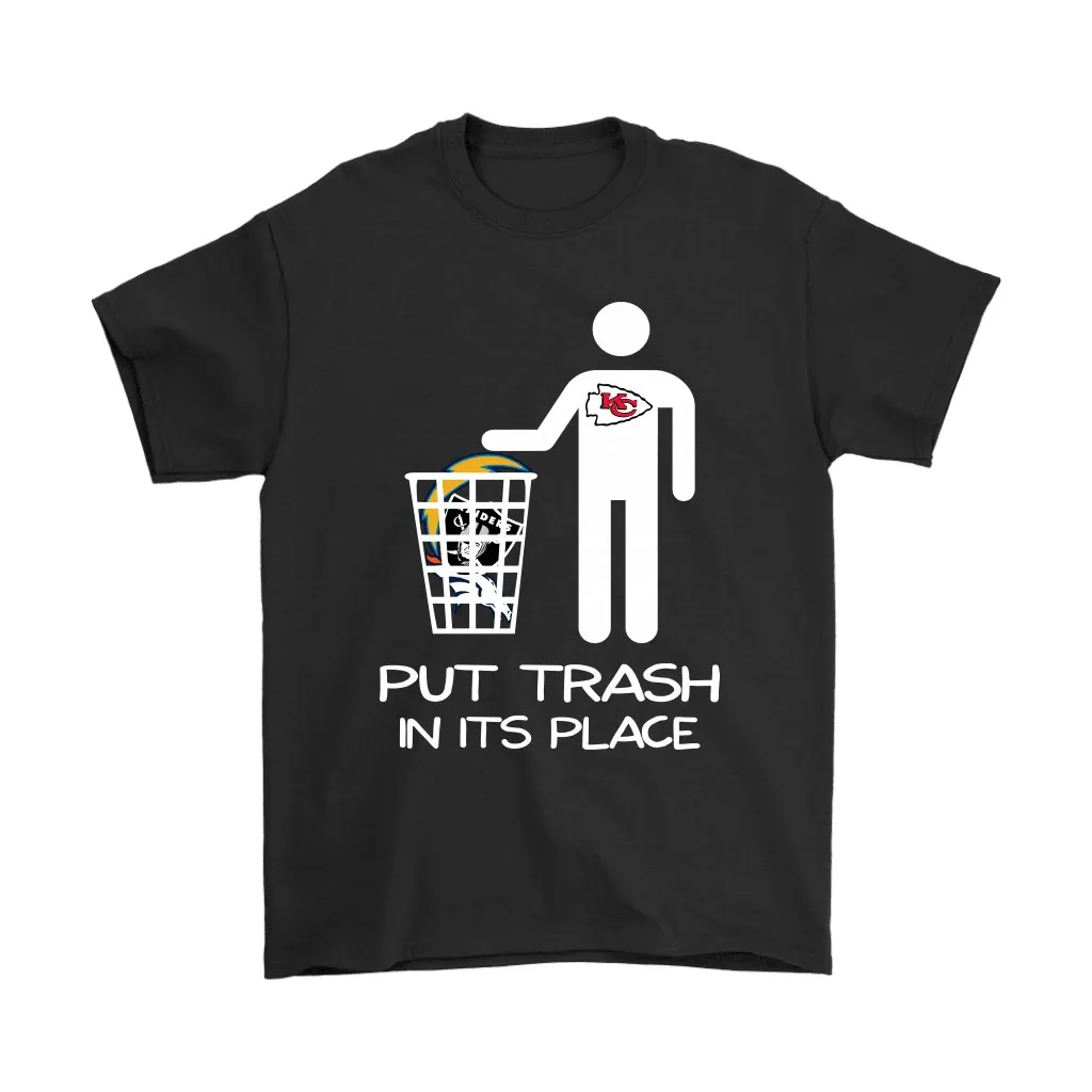 Kansas City Chiefs Put Trash In Its Place Funny Nfl Men Women T-shirt, Hoodie, Sweatshirt