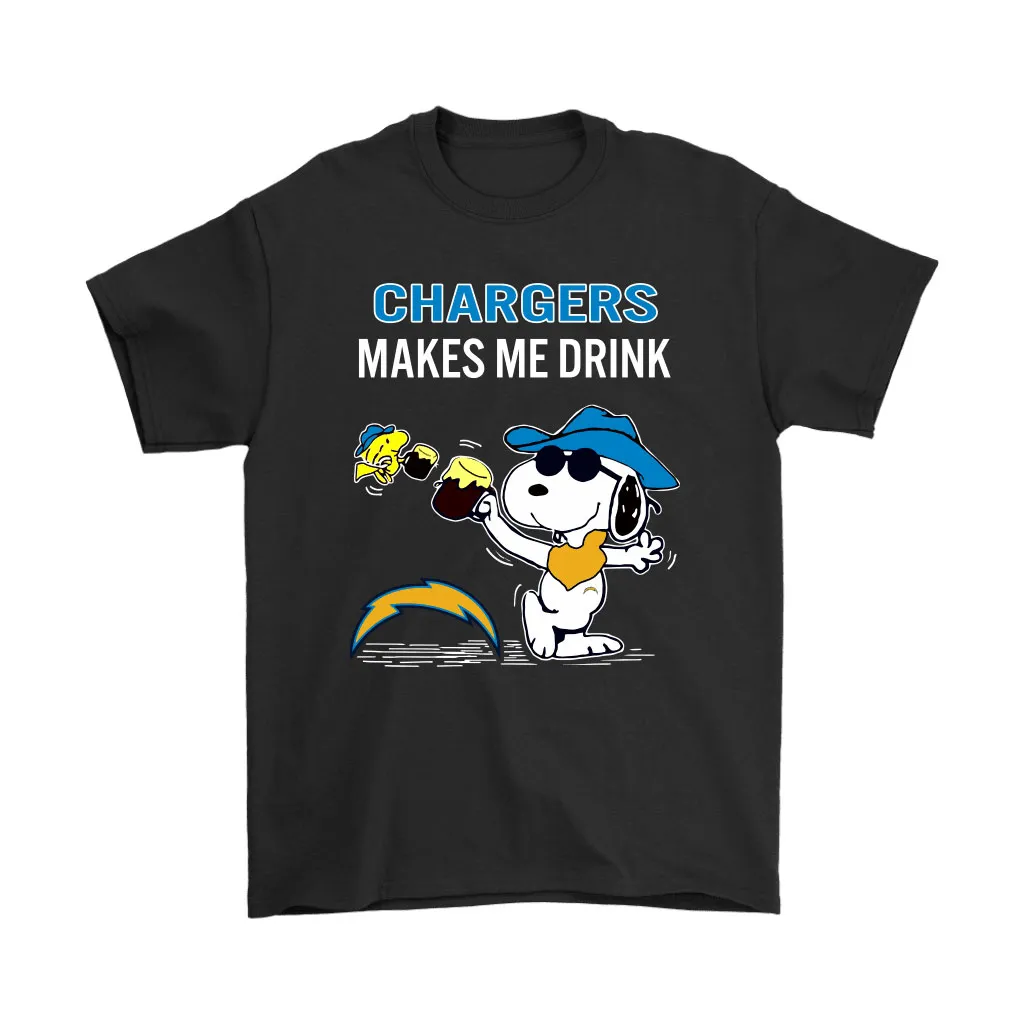 Los Angeles Chargers Makes Me Drink Snoopy And Woodstock Men Women T-shirt, Hoodie, Sweatshirt