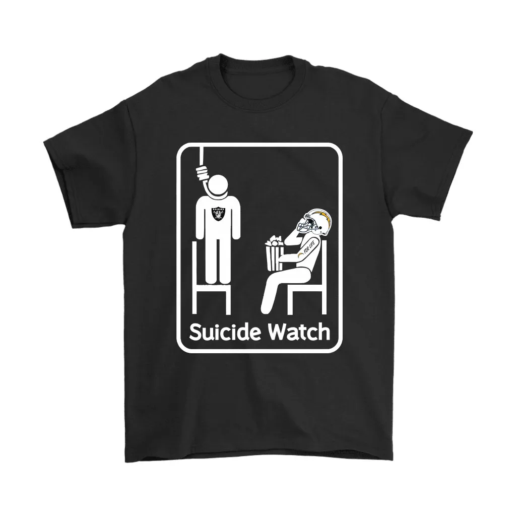 Los Angeles Chargers Suicide Watch With Popcorn Nfl Men Women T-shirt, Hoodie, Sweatshirt