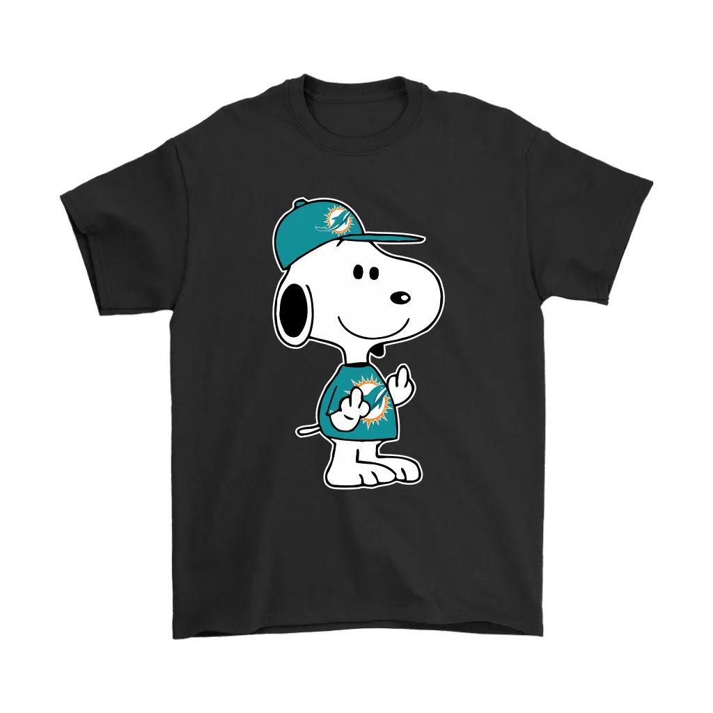 Miami Dolphins Snoopy Double Middle Fingers Fck You Nfl Men Women T-shirt, Hoodie, Sweatshirt