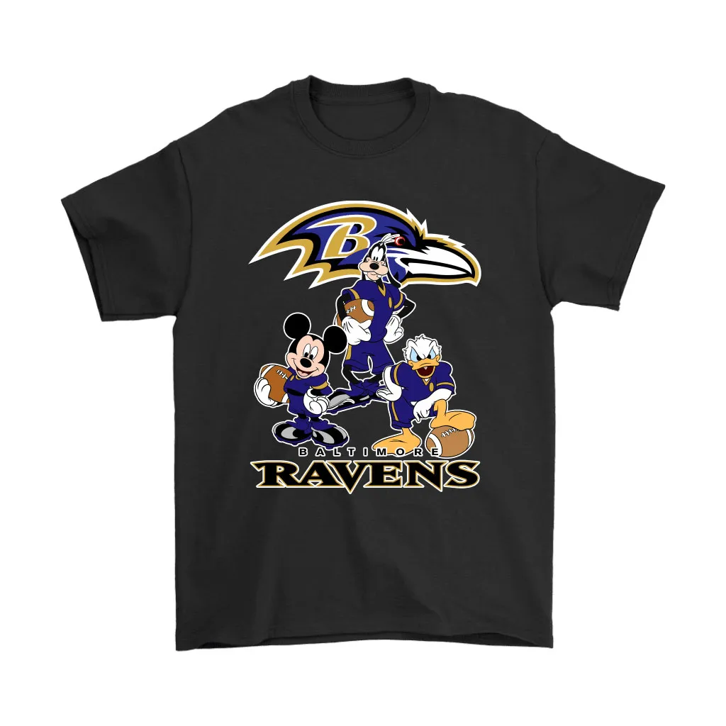 Mickey Donald Goofy The Three Baltimore Ravens Football Men Women T-shirt, Hoodie, Sweatshirt