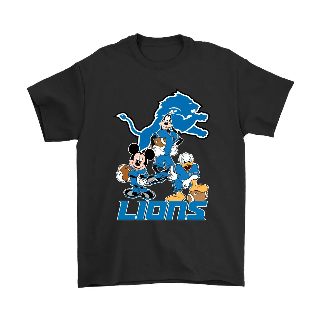 Mickey Donald Goofy The Three Detroit Lions Football Men Women T-shirt, Hoodie, Sweatshirt