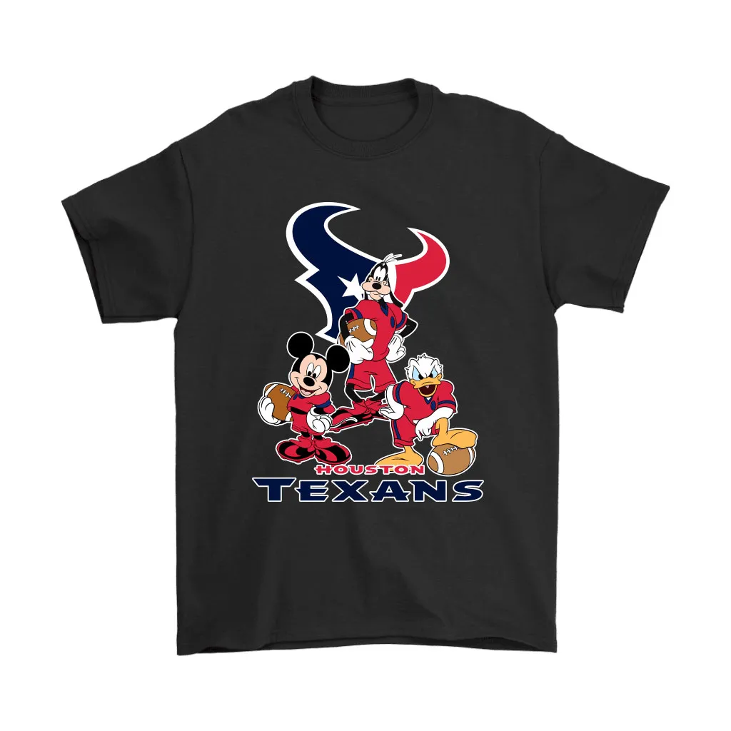 Mickey Donald Goofy The Three Houston Texans Football Men Women T-shirt, Hoodie, Sweatshirt