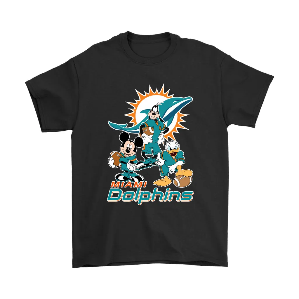 Mickey Donald Goofy The Three Miami Dolphins Football Men Women T-shirt, Hoodie, Sweatshirt