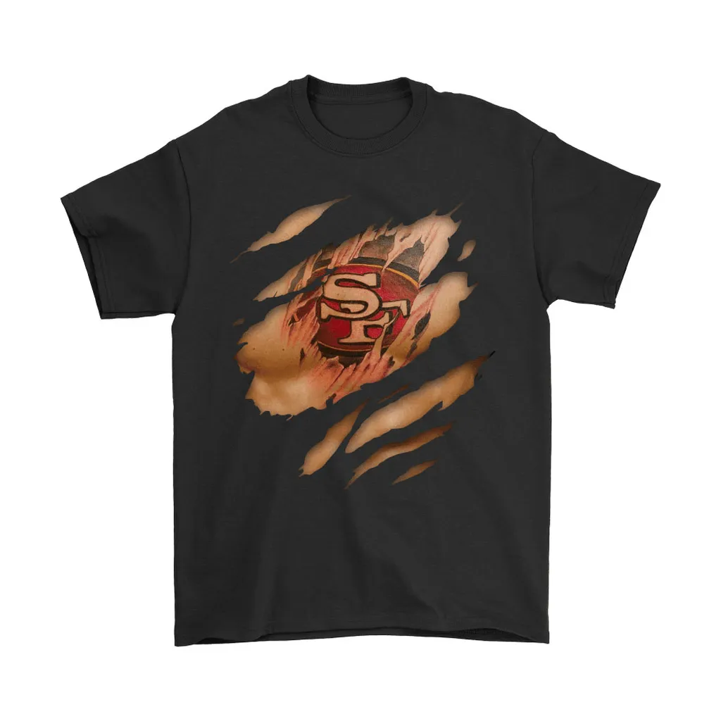 Nfl Football Logo 3d Art Chest San Francisco 49ers Tattoo Men Women T-shirt, Hoodie, Sweatshirt