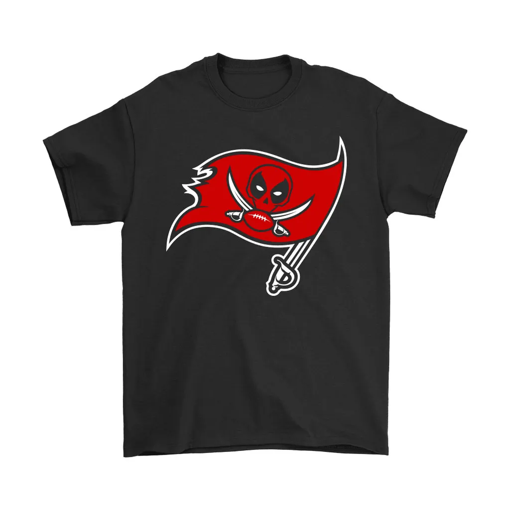 Nfl Team Tampa Bay Buccaneers And Deadpool Logo Mashup Men Women T-shirt, Hoodie, Sweatshirt