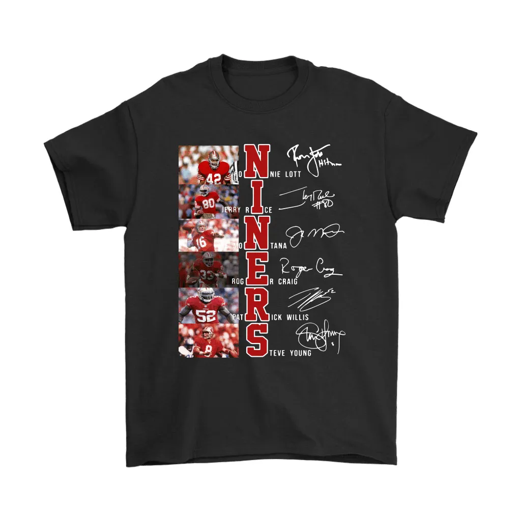 Niners Player Name And Signature San Francisco 49ers Men Women T-shirt, Hoodie, Sweatshirt