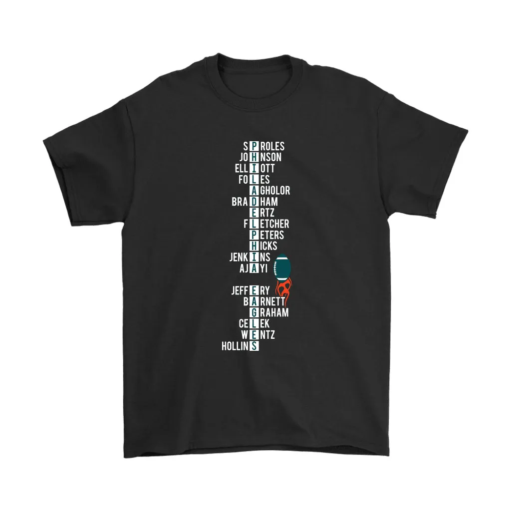 Philadelphia Eagles Team Players Name Word Puzzle Nfl Men Women T-shirt, Hoodie, Sweatshirt