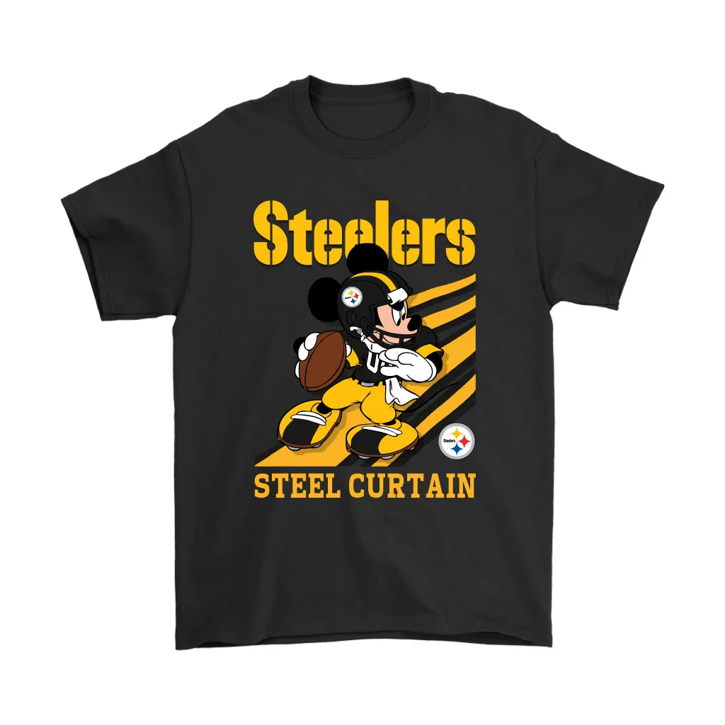 Pittsburgh Steelers Slogan Steel Curtain Mickey Mouse Nfl Men Women T-shirt, Hoodie, Sweatshirt