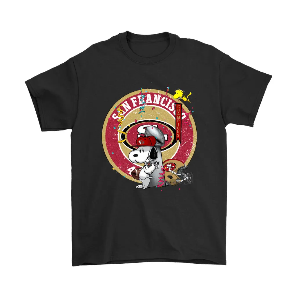 San Francisco 49ers Champions Super Bowl Snoopy Middle Finger Men Women T-shirt, Hoodie, Sweatshirt