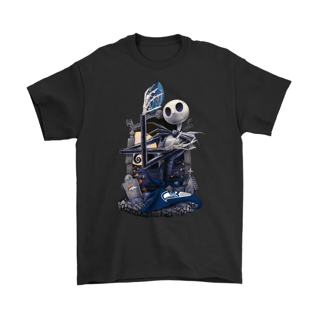 Seattle Seahawks Jack Skellington Halloween Men Women T-shirt, Hoodie, Sweatshirt