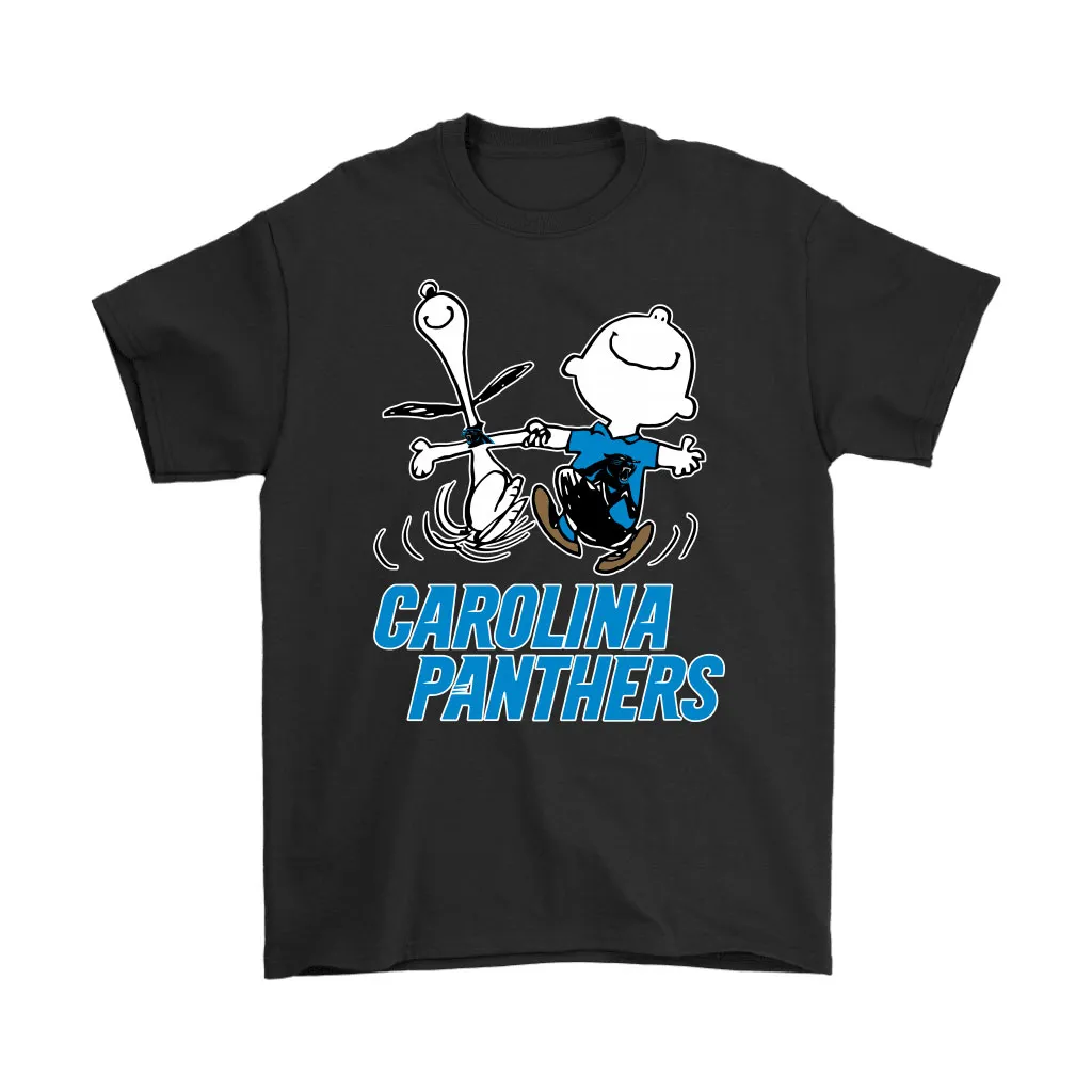 Snoopy And Charlie Brown Happy Carolina Panthers Fans Men Women T-shirt, Hoodie, Sweatshirt