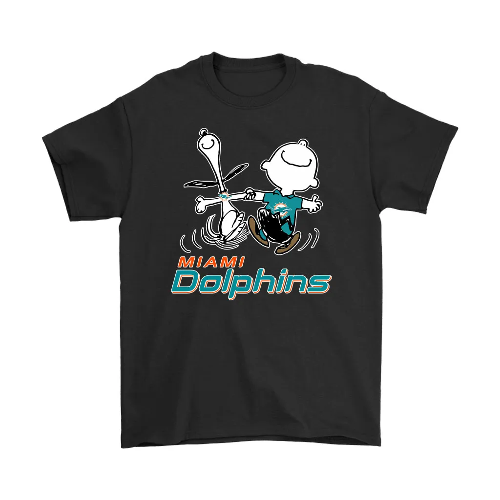 Snoopy And Charlie Brown Happy Miami Dolphins Fans Men Women T-shirt, Hoodie, Sweatshirt