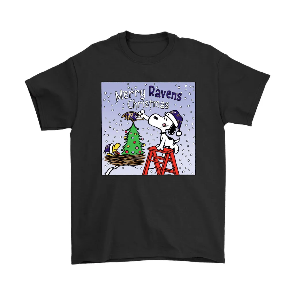 Snoopy And Woodstock Merry Baltimore Ravens Christmas Men Women T-shirt, Hoodie, Sweatshirt